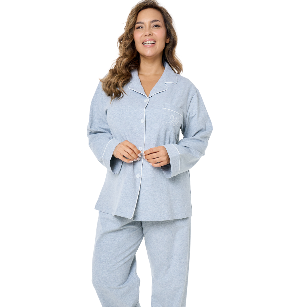 Art. 570608 Pijama largo camisero ALGODÓN